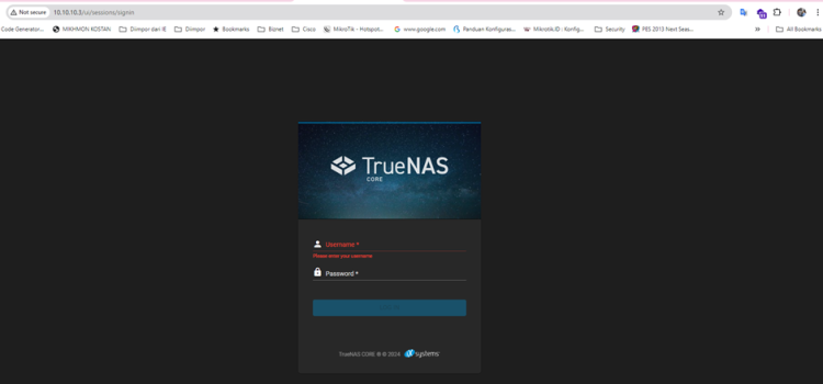 Instllasi NAS Server di Proxmox